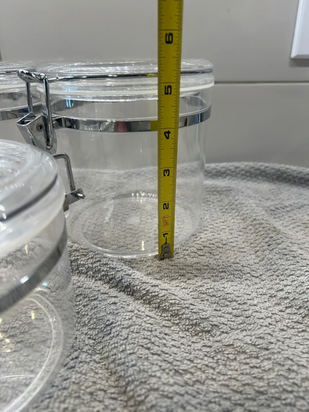 Clear Airtight plastic Canisters with Silver Hardware (Set of 3)